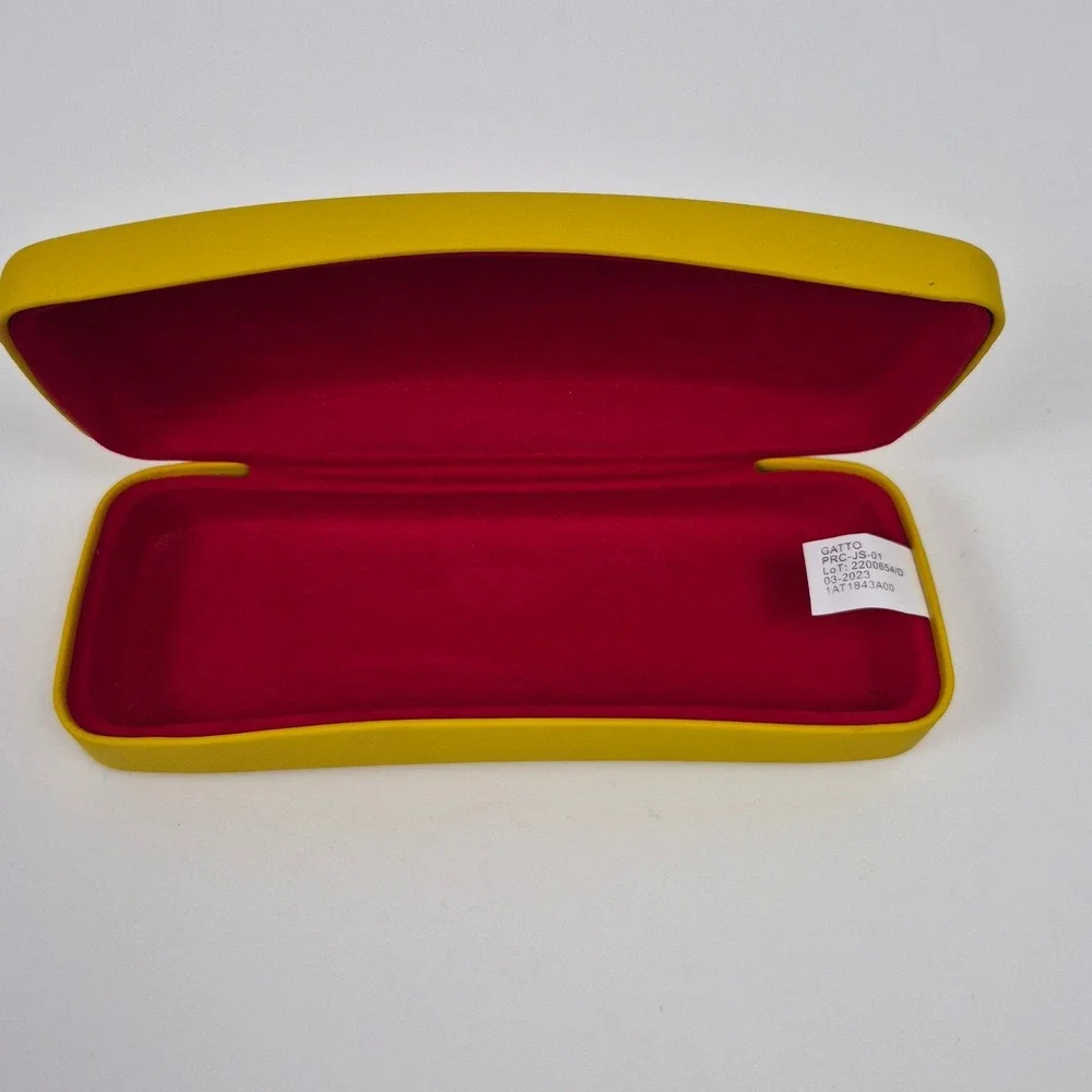 Ray-Ban Yellow Hard Clamshell Sunglasses Case Red Interior Unisex